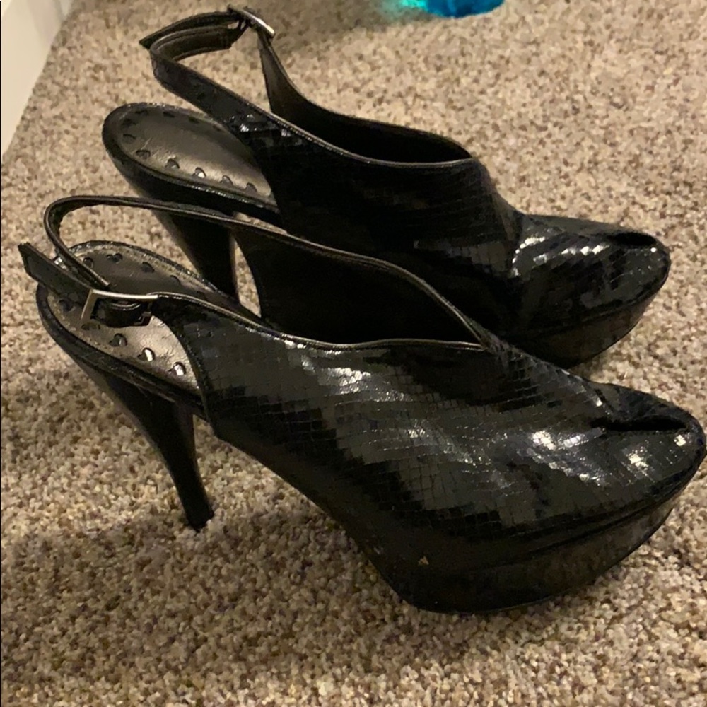 Black Peep toe/ sling back  Libby Edelmans